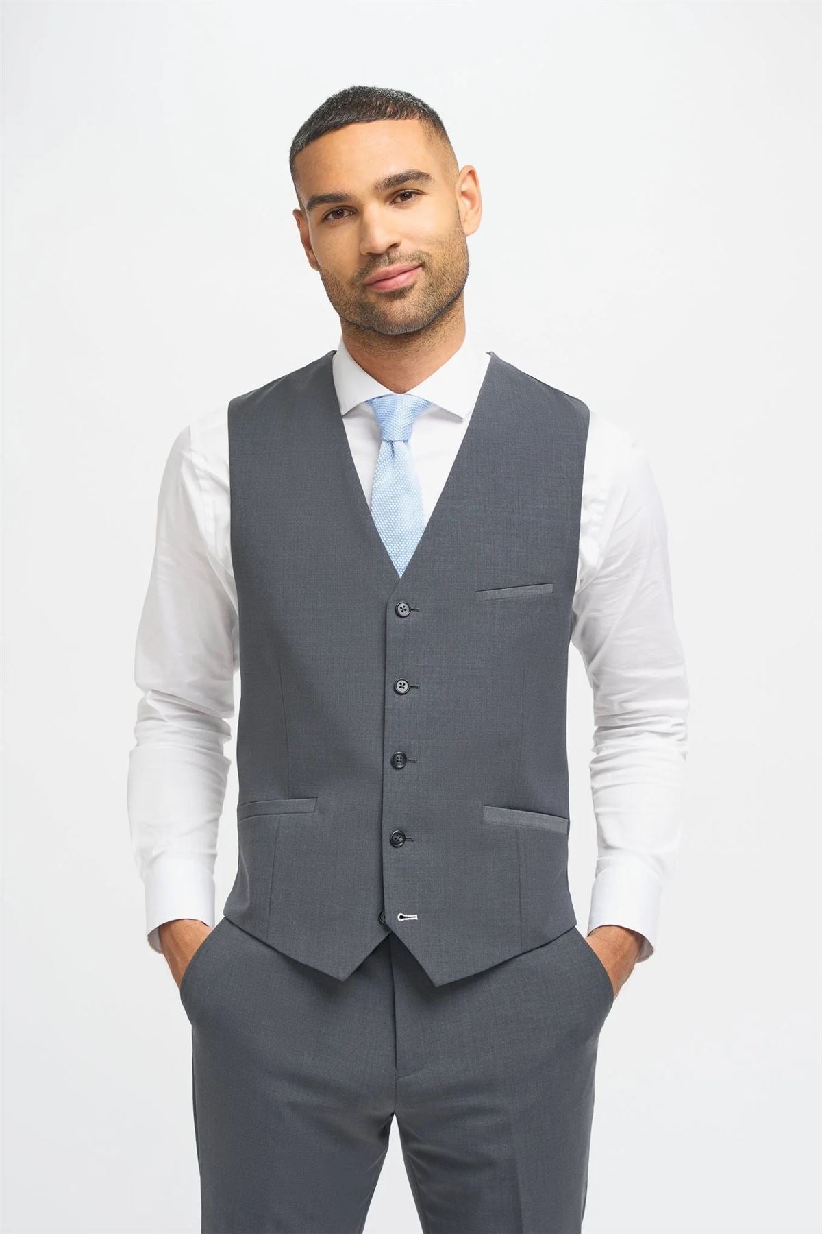Men's Suit Charcoal 3 Piece Tailored Fit Formal Wedding Dress