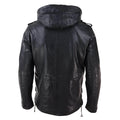 Mens 3/4 Long Real Leather Duffle Jacket Coat Safari Detachable Hood Military - Knighthood Store