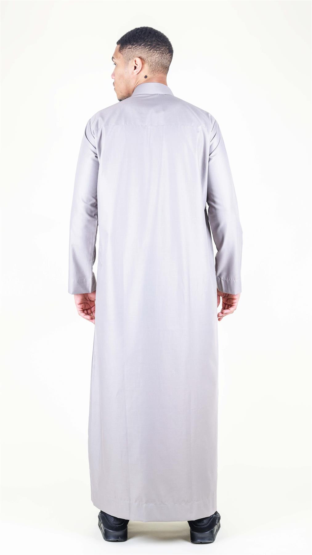 Mens Thobe Jubba Nehru Stand Collar Islamic Clothing Muslim Cotton Kaftan Dress Robe Saudi