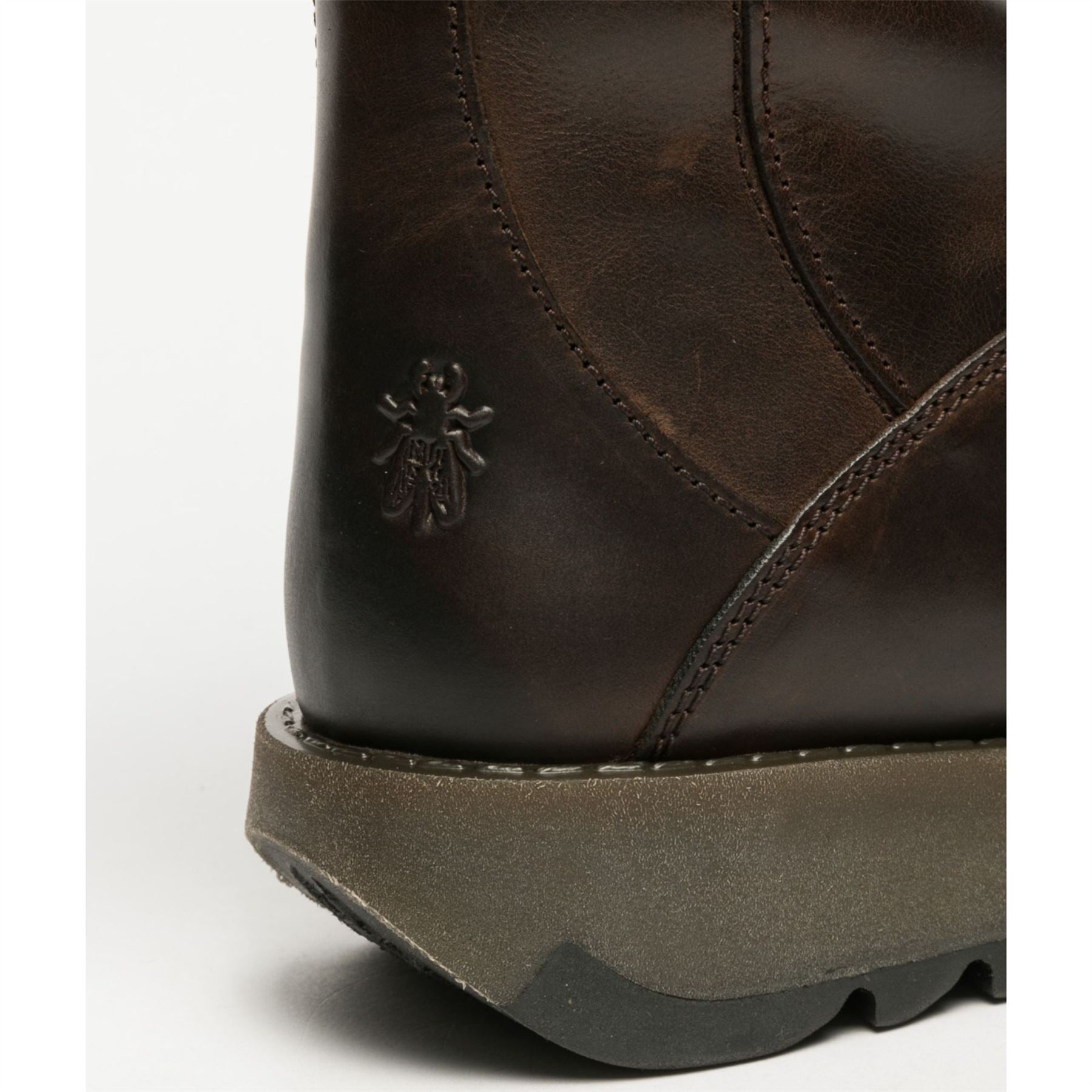 MES2913 - Women's Wedge Heel Buckle Mid Calf Leather Boots