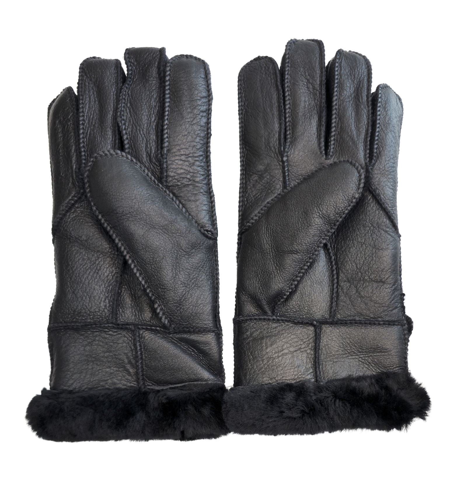 Men’s Sheepskin Suede Leather Wool Lining Gloves