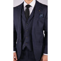 Mens Herringbone Tweed 3 Piece Suit Blue Classic Vintage Tailored Wedding Blinders - Knighthood Store