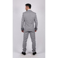 Mens 3 Piece Summer Suit Grey Check Blue Black Tailored Fit Classic Wedding Formal - Knighthood Store