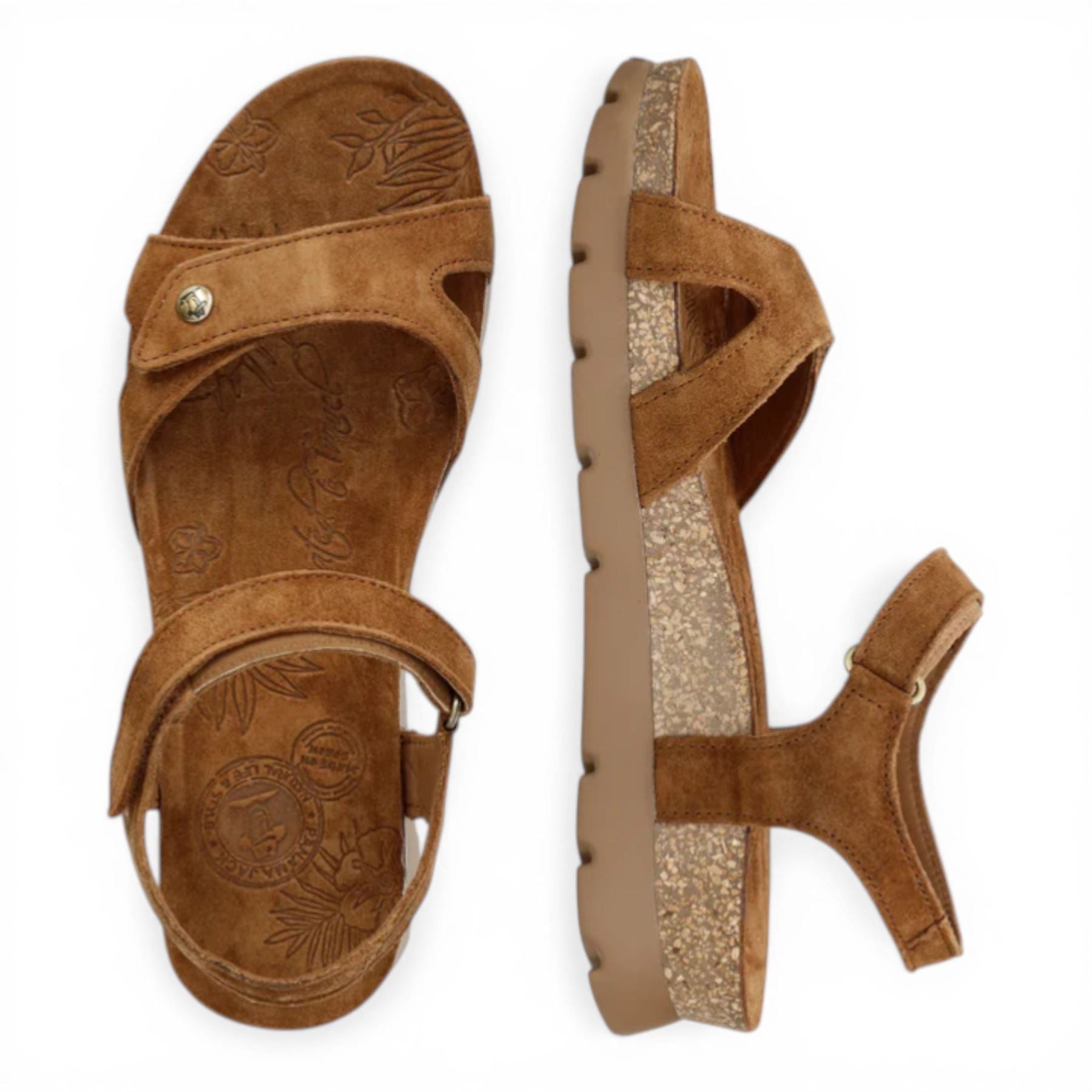 Sulia B26 - Women’s Wedge Brown Suede Leather Sandals