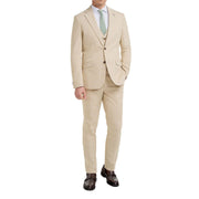 Camden - Men's Beige 3 Piece Check Suit