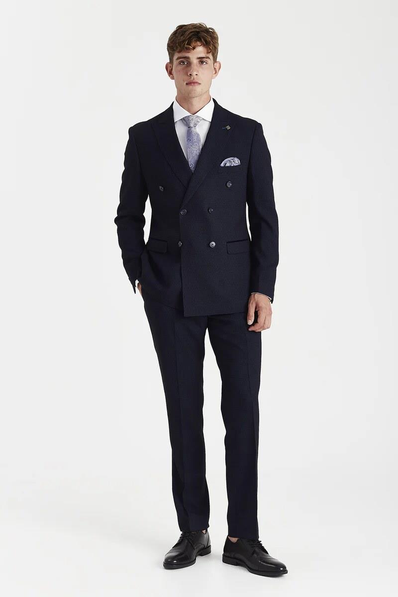 Regent - Men's Navy 2 Piece Double Breasted Suit