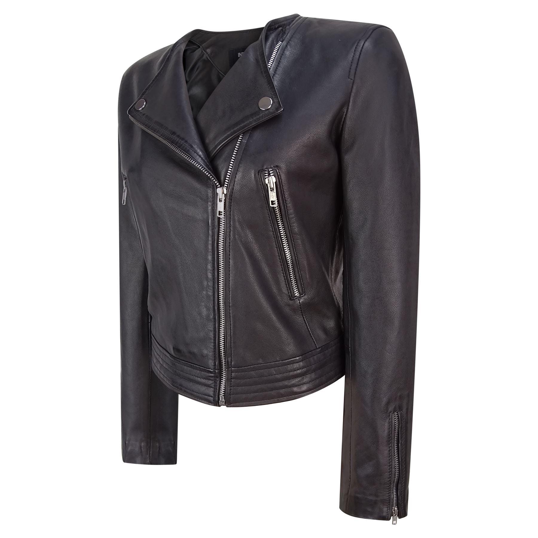 Ladies Real Leather Jacket Short Fitted Bikers Style Vintage Black Rock - Knighthood Store