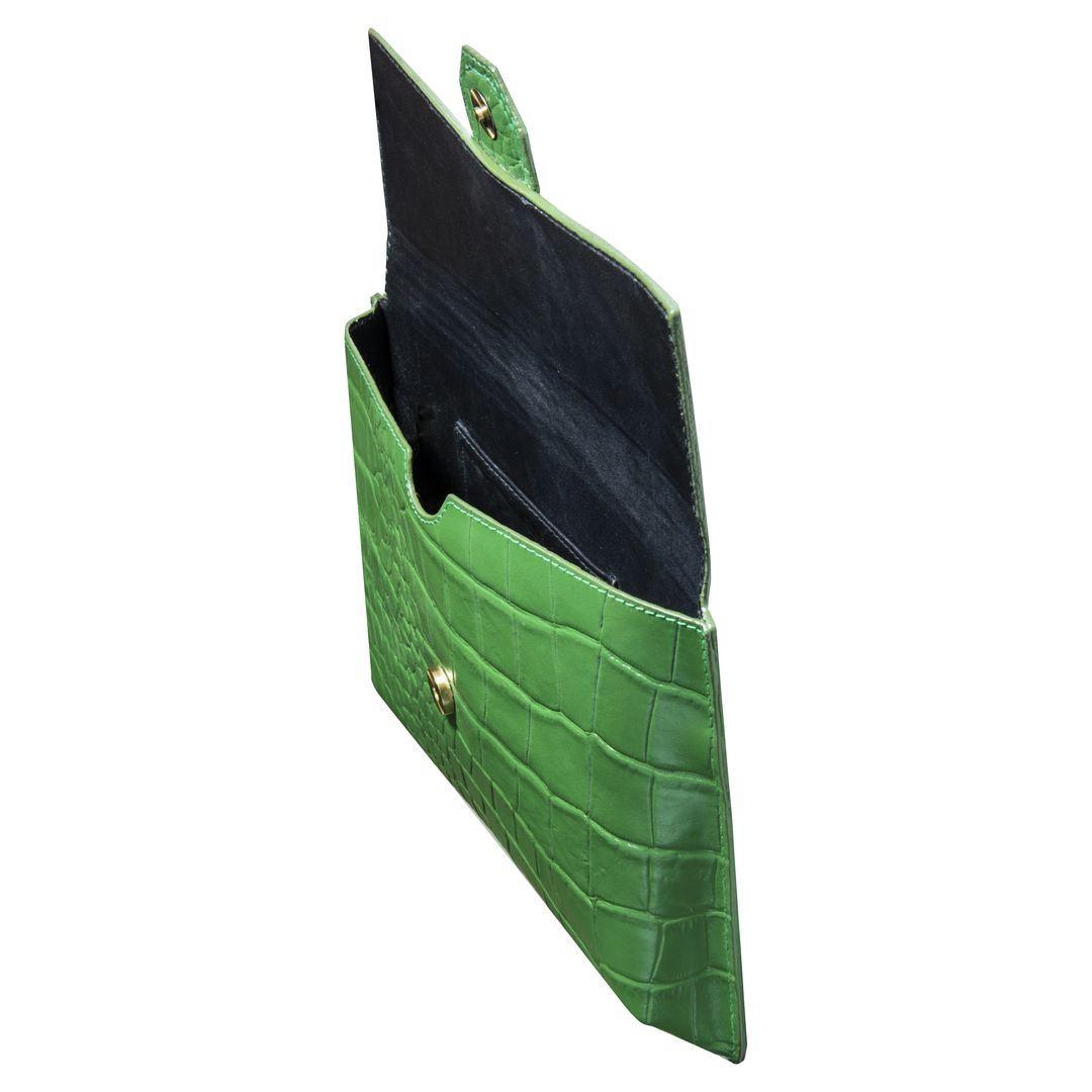 Womens Real Leather Buckle Hide Clutch Shoulder Bag Metal Chain Cross Body - Knighthood Store