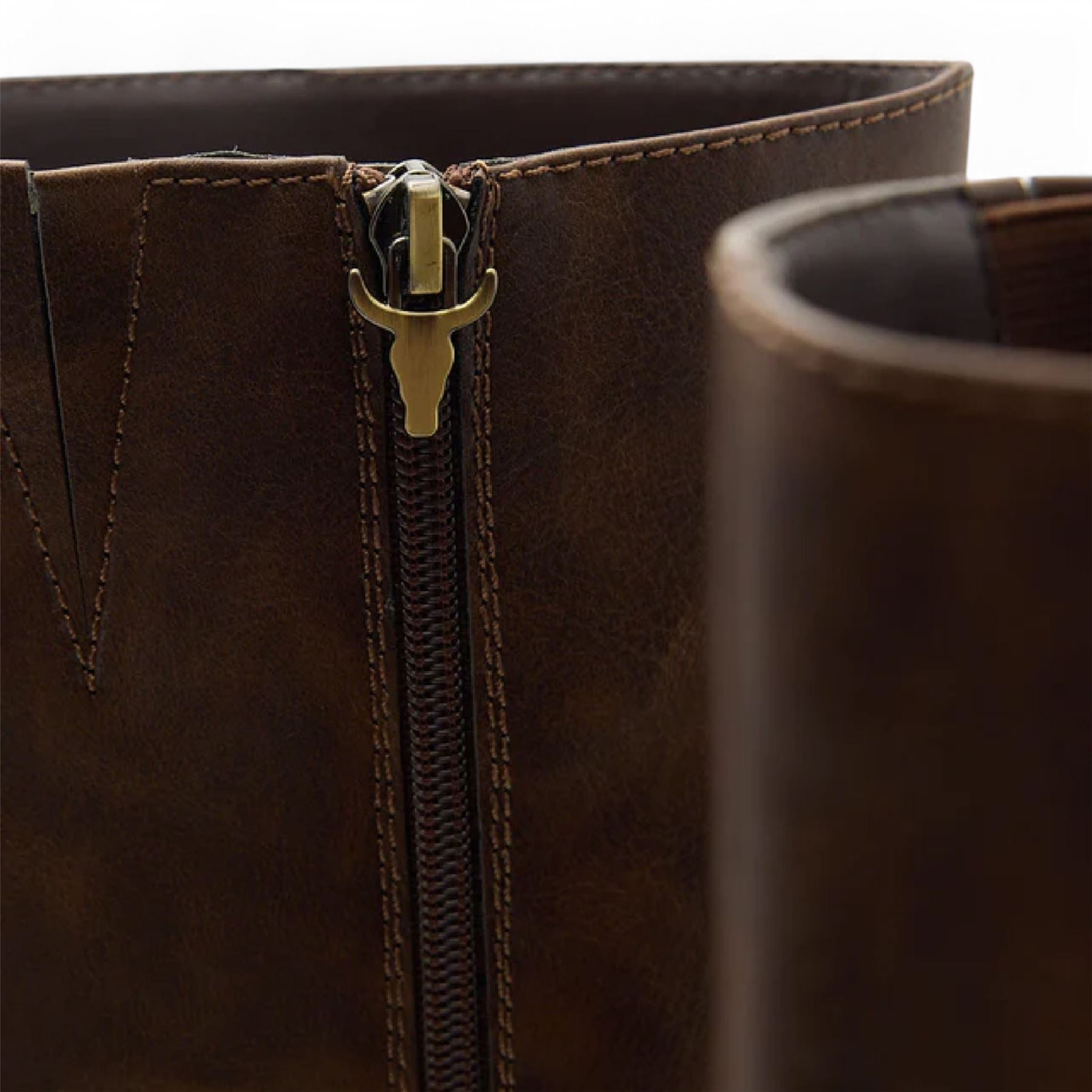 Niche - Women's Oak Brown Faux Leather Knee-High Boots
