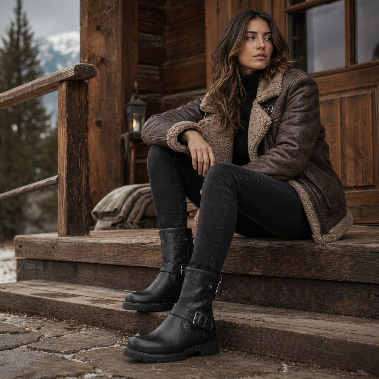 Felina B9 - Women's Black Waterproof Leather Ankle Boots