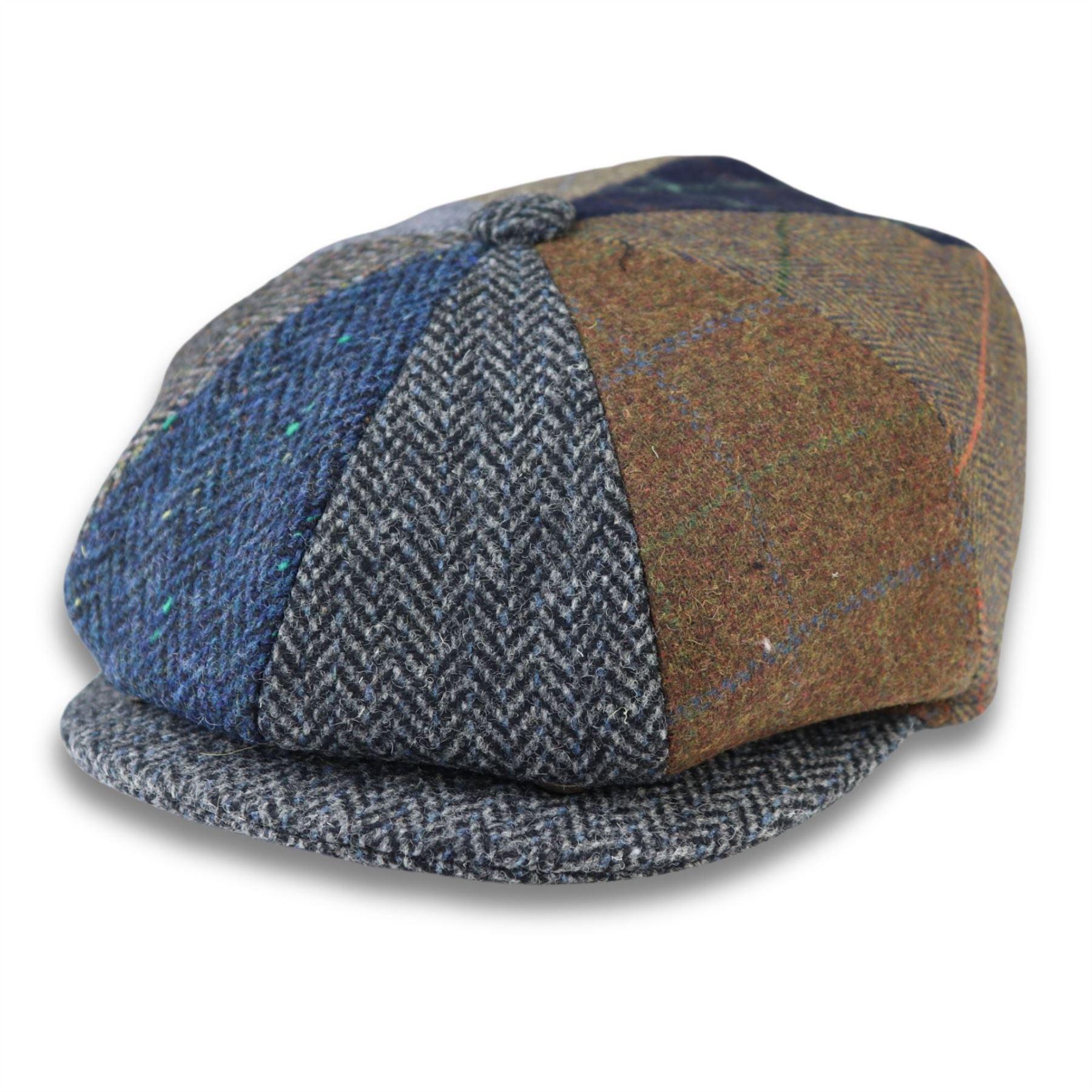 Men's Flat Cap Wool Blend Tweed Patch Newsboy Baker Boy 8 Panel Hat - Knighthood Store