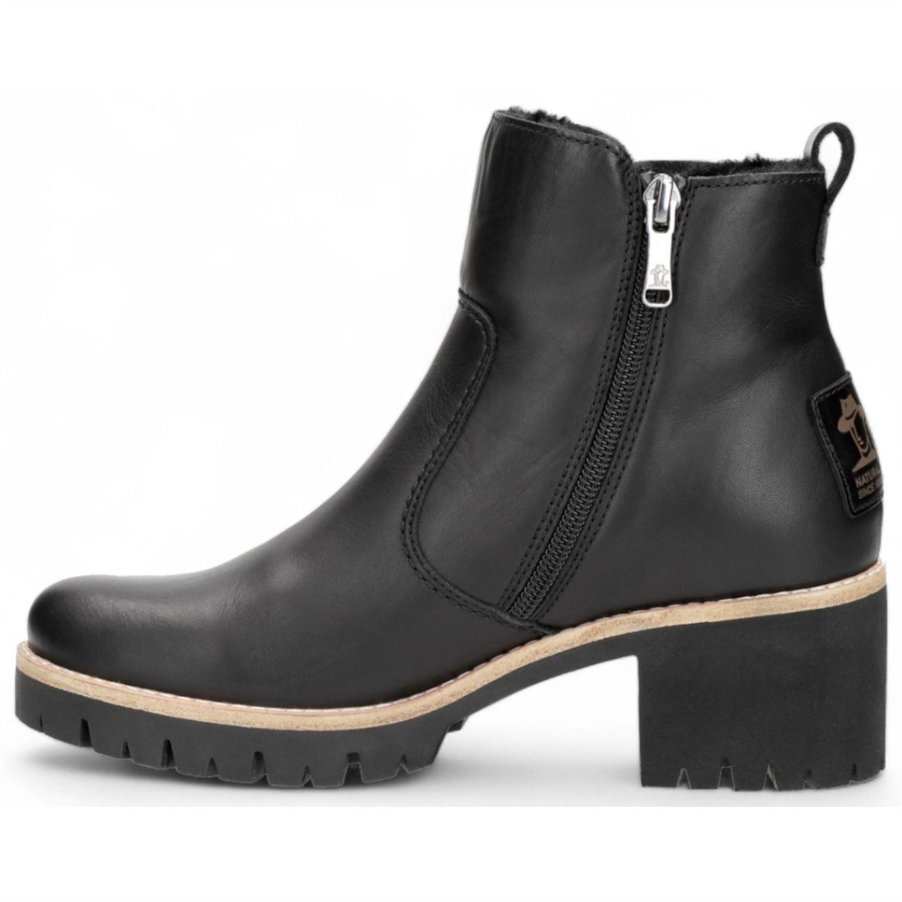 Trav B2 - Women's Black Side Zipped Leather Ankle Boots