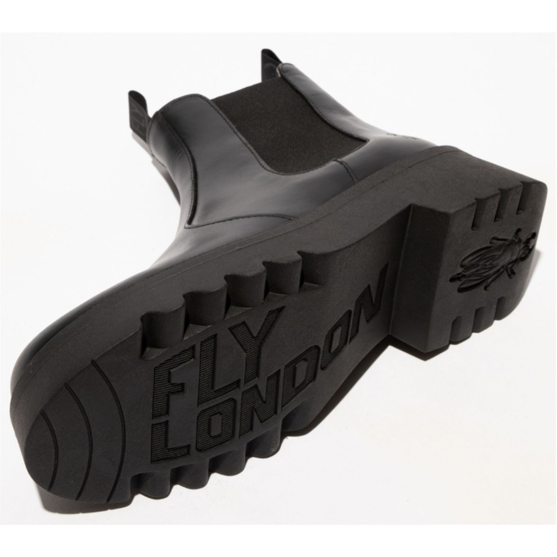 MEDI789FLY - Women's Wedge Heel Leather Chelsea Boots