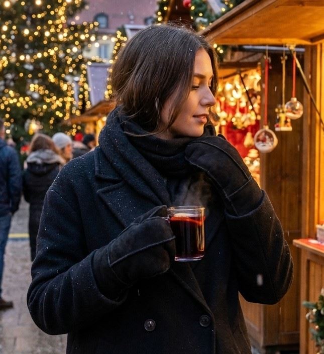 Women’s Premium Suede Leather Shearling Wool Lining Gloves