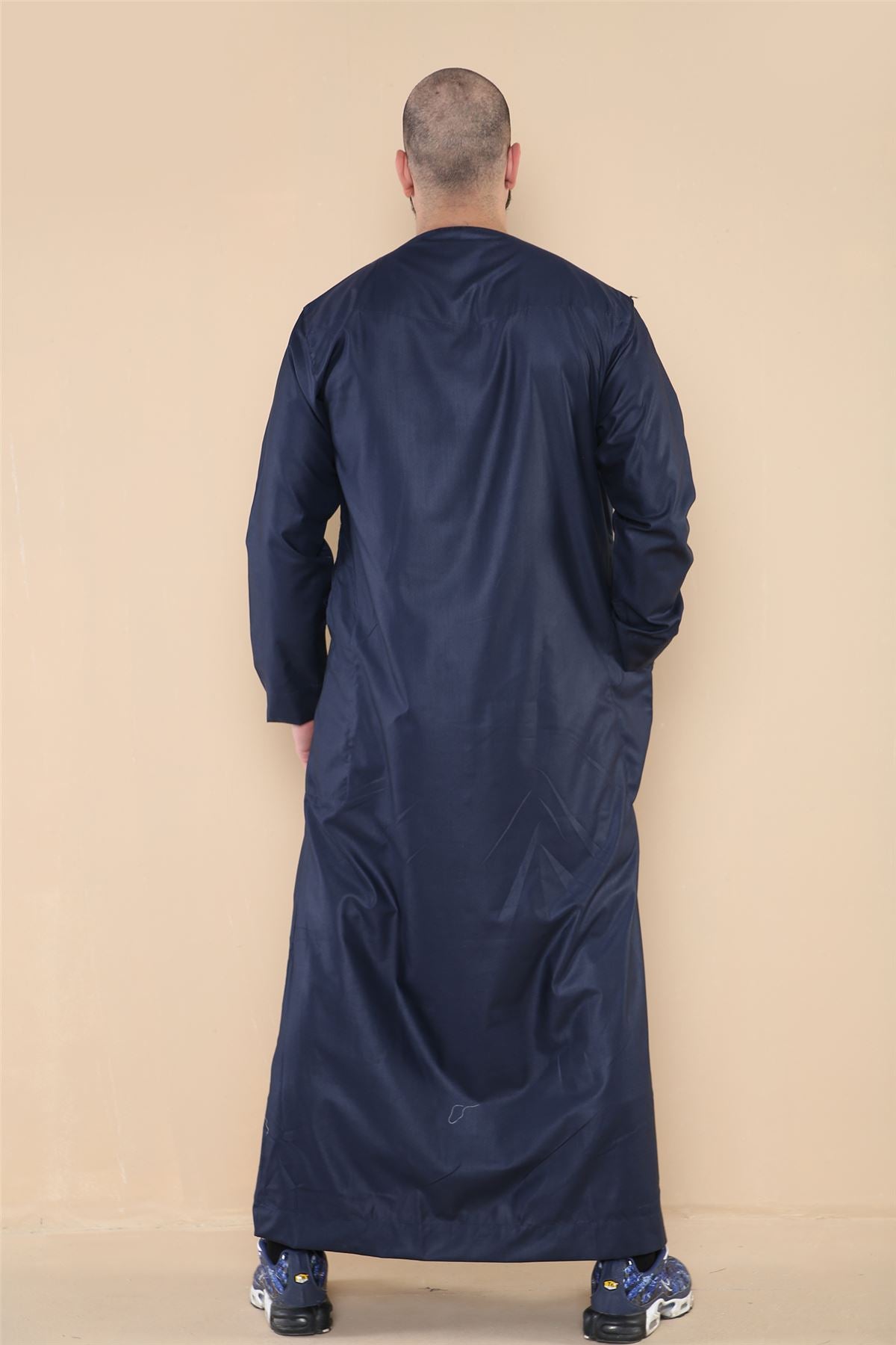 Mens Thobe Jubba Islamic Clothing Muslim Kaftan Emirati Omani Robe Casual Cotton