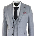 Mens Wool 3 Piece Grey Suit Double Breasted Waistcoat Wedding Party Vintage 1920s - Knighthood Store