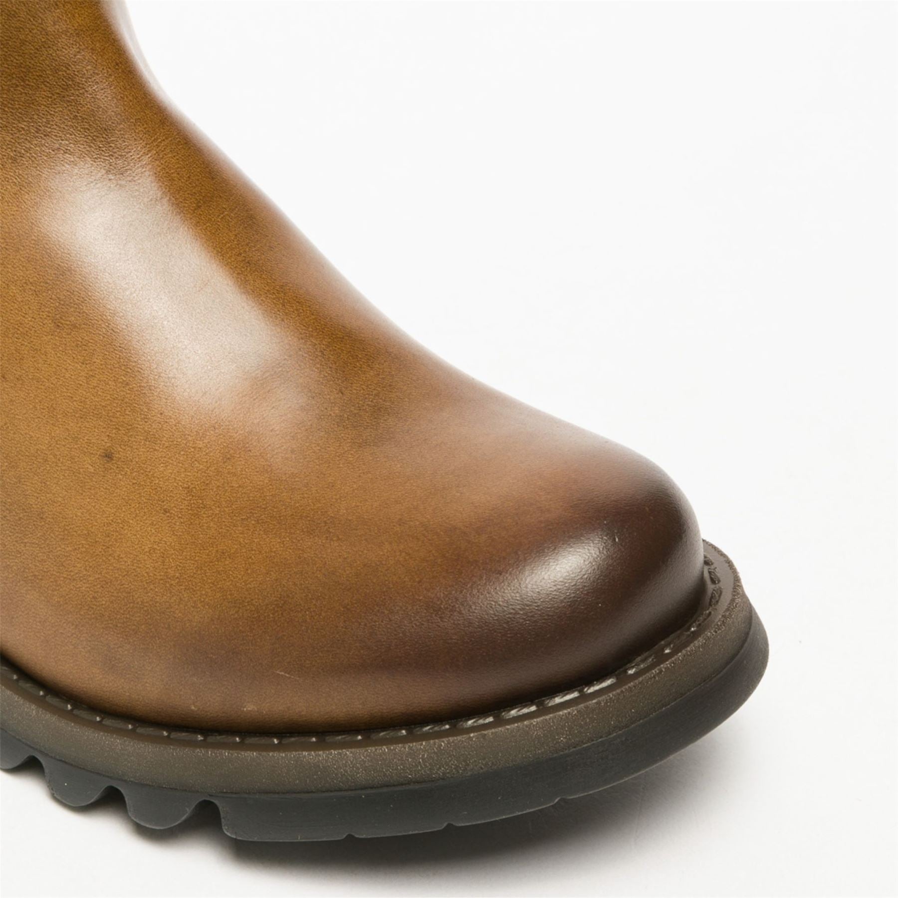 SALV195 - Women's Wedge Heel Leather Chelsea Ankle Boots