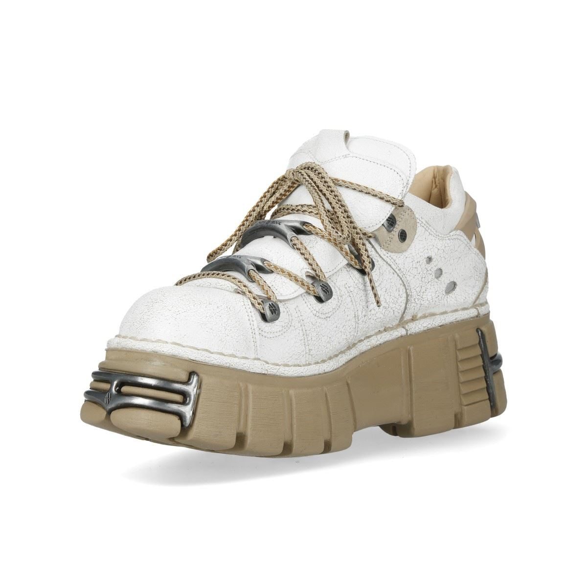 New Rock M-120N-C80 White Gothic Platform Ankle Boots