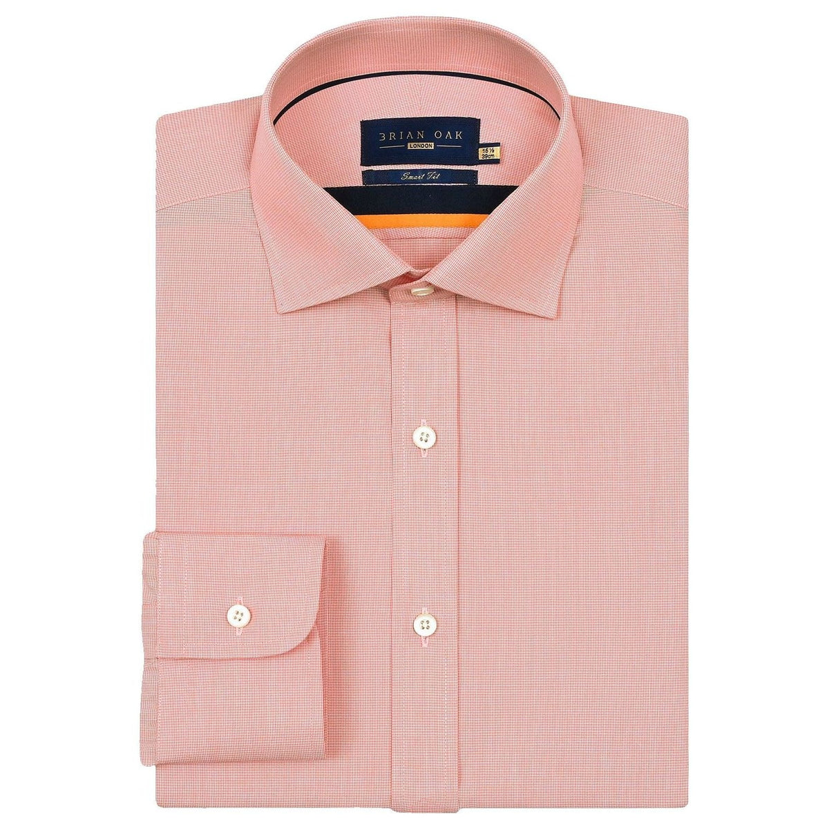 Men's Coral Pink Checkered Formal Shirt