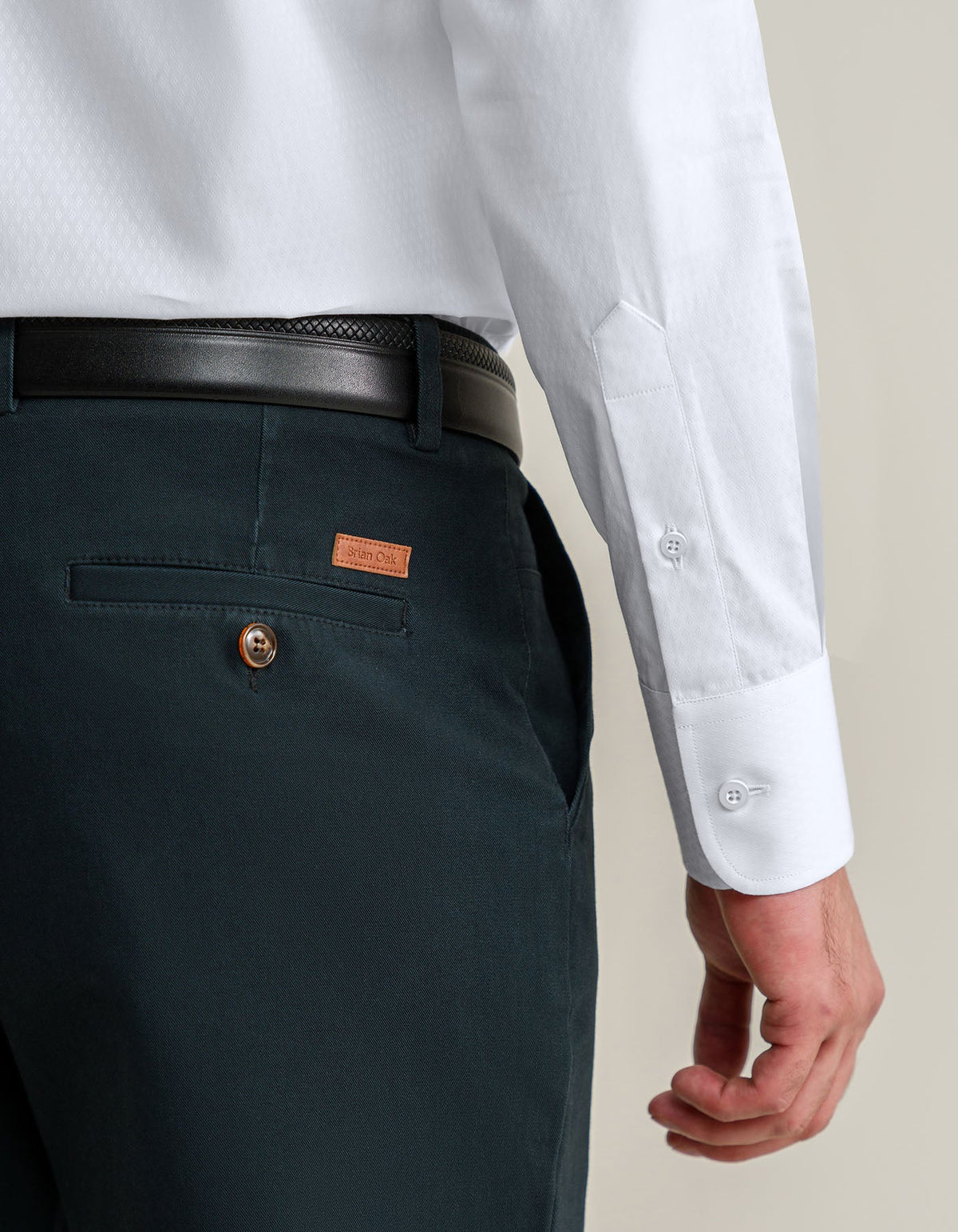 Men's Self Textured White Formal Shirt