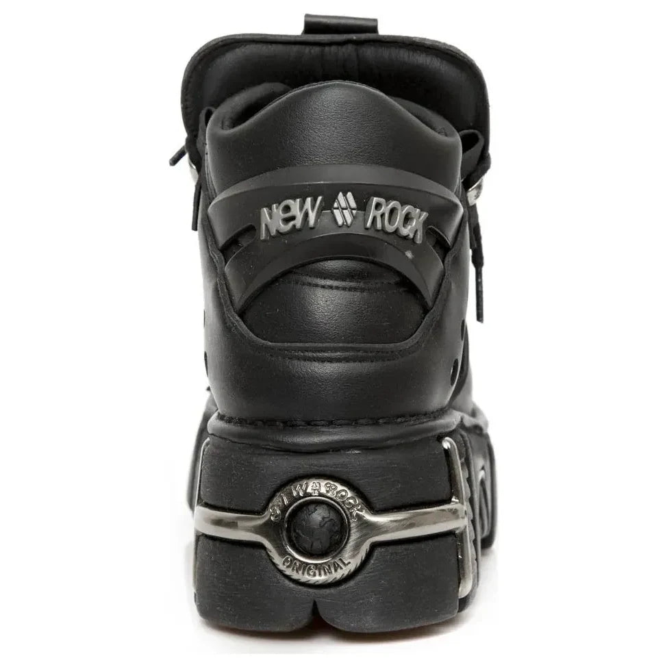 New Rock M-106-VS1 Unisex Black Vegan Leather Gothic Boots