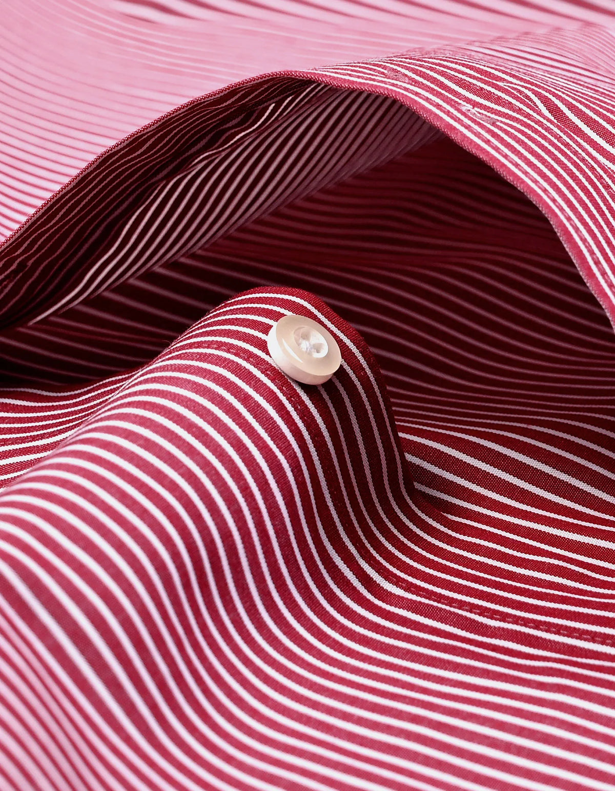 Men's Maroon Stripe Cotton Shirt with Contrast Collar