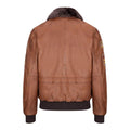 Mens Aviator Flying Pilot Bomber Jacket Vintage Tan Removable Black Fur Collar - Knighthood Store