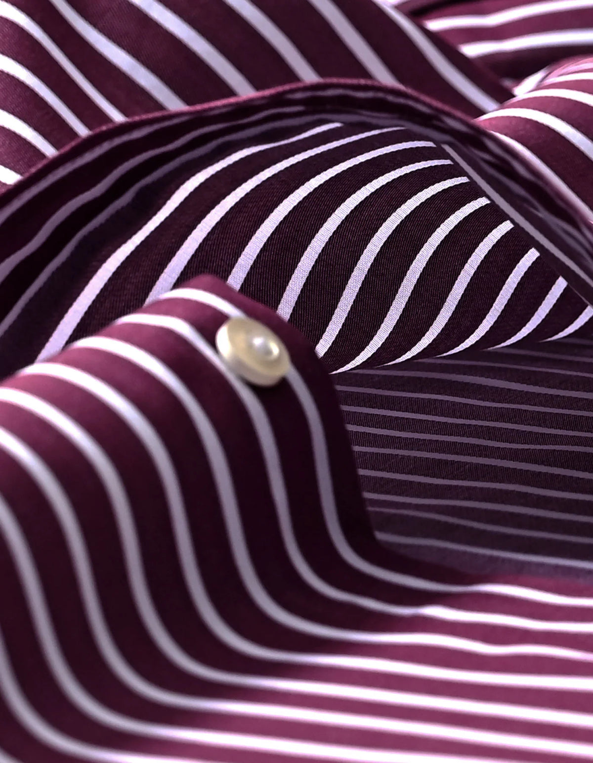 Men's Contrast Collar Striped Light Maroon Formal Shirt