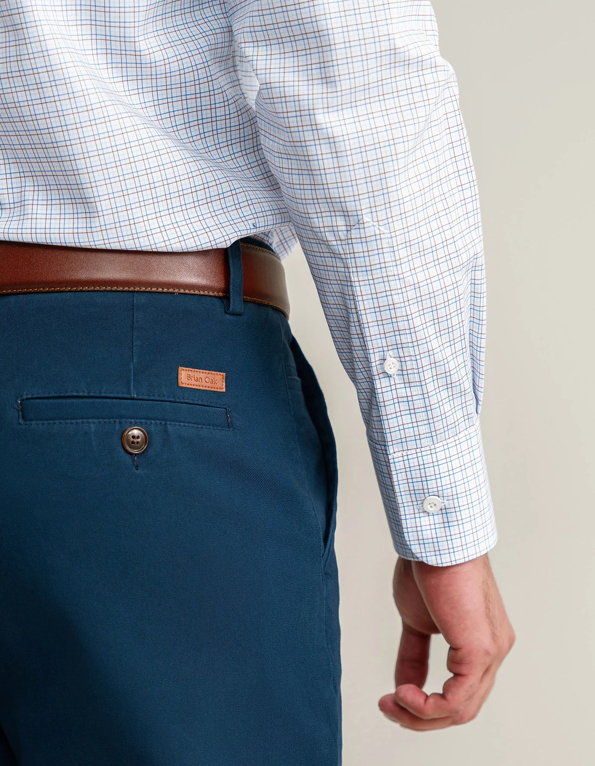 Men's Easy Care Check Shirt - Coffee Brown