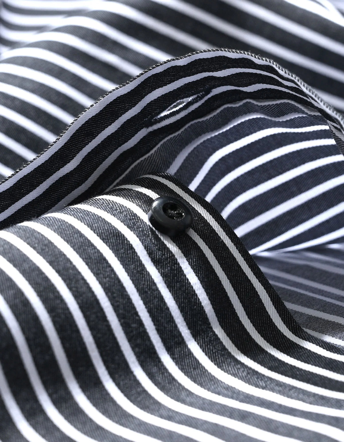 Men's Black Striped Cotton Dress Shirt