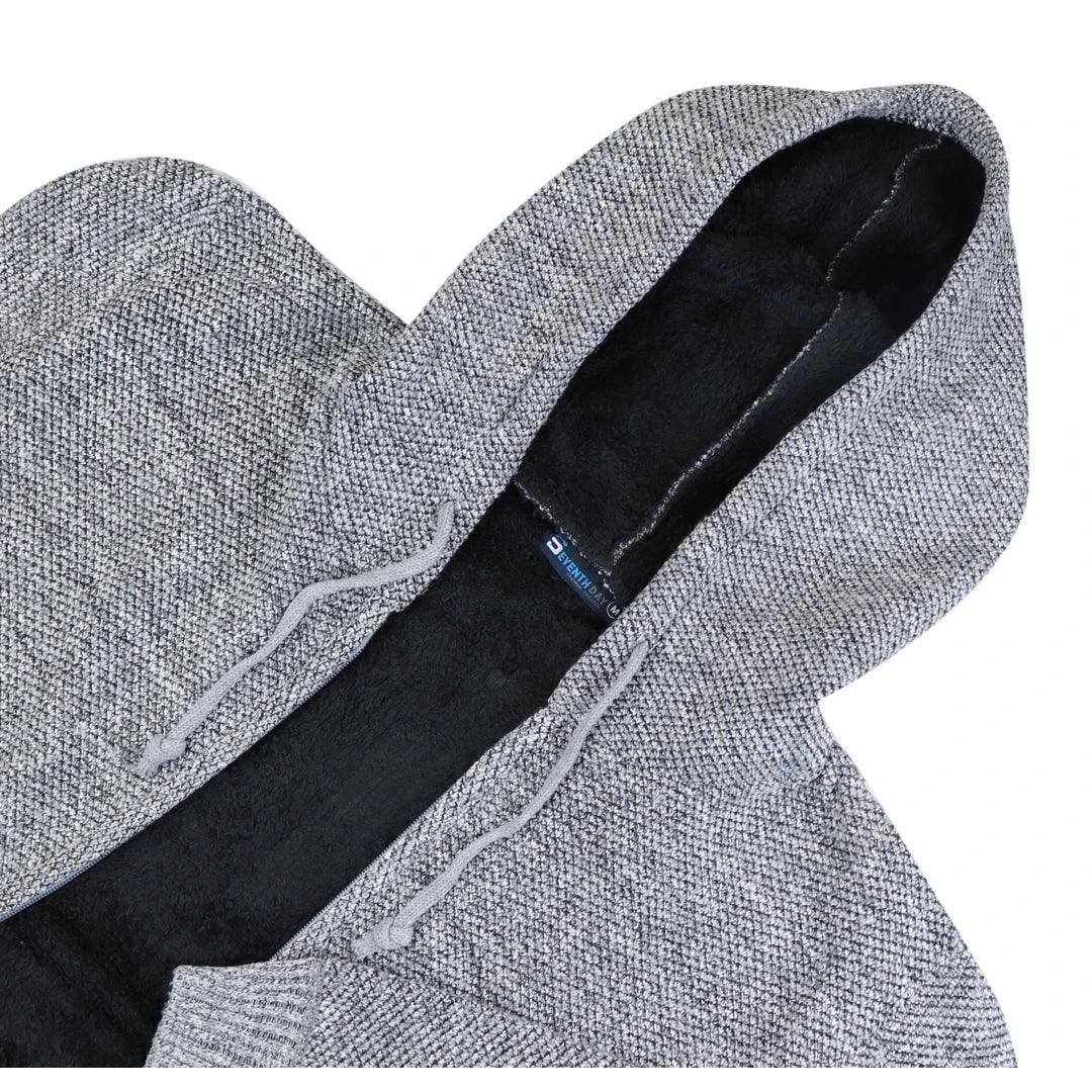 Mens Hoodie Jumper Jacket Fleece Fur Lined Top Knitted Warm Winter Casual Zipped - Knighthood Store