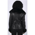 Womens Short Toscana Sheepskin Cross Zip Soft Classic Slim Fit Winter Warm - Knighthood Store