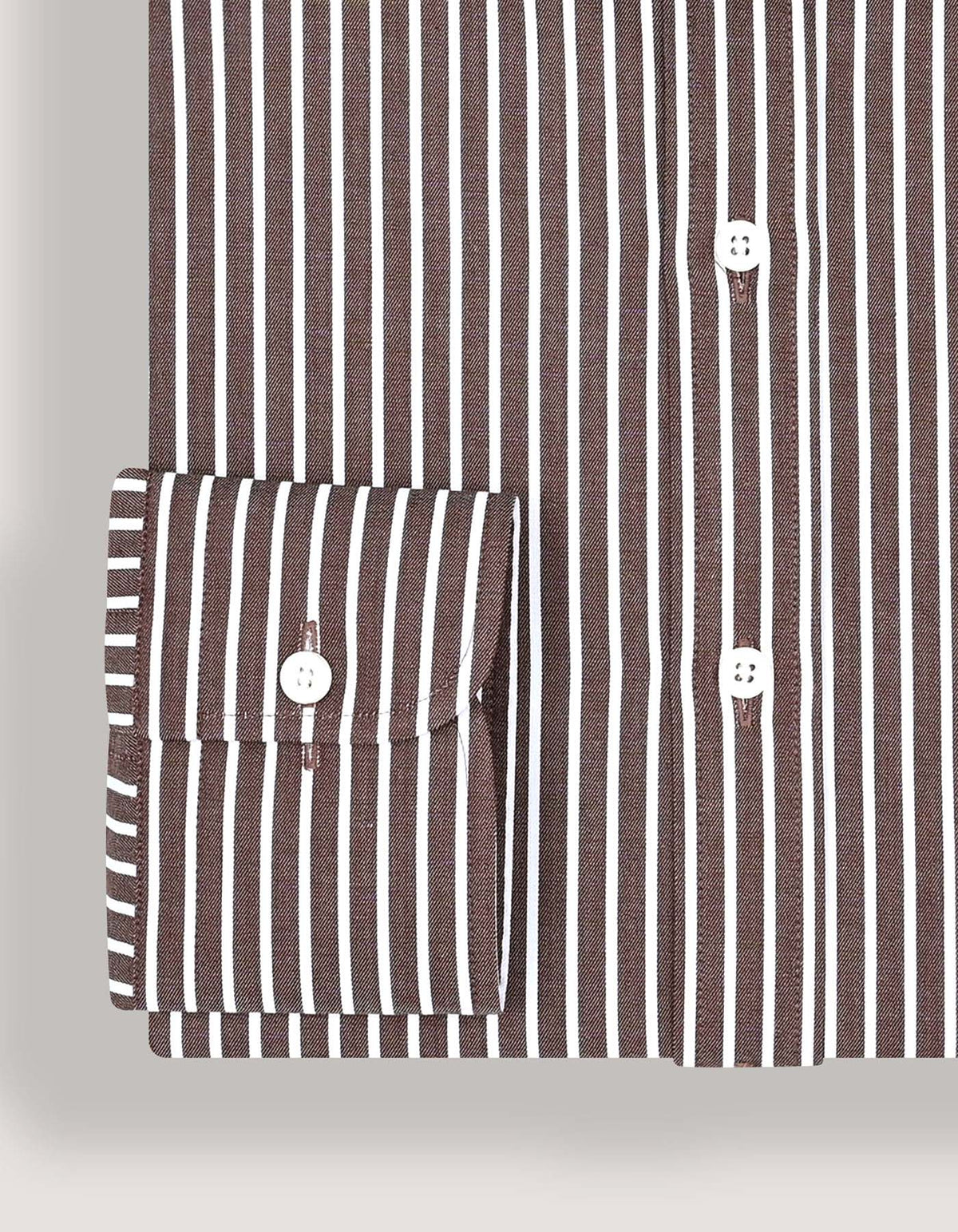 Men's Smart Fit Brown Striped Shirt