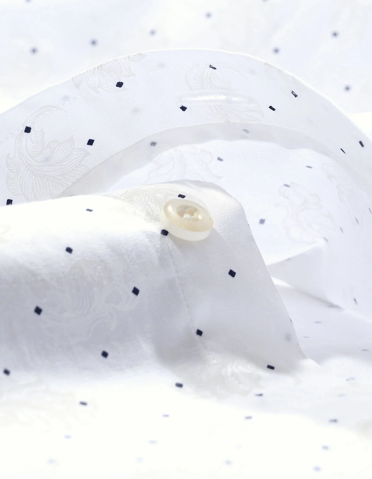 Men's Navy Dotted White Dress Shirt