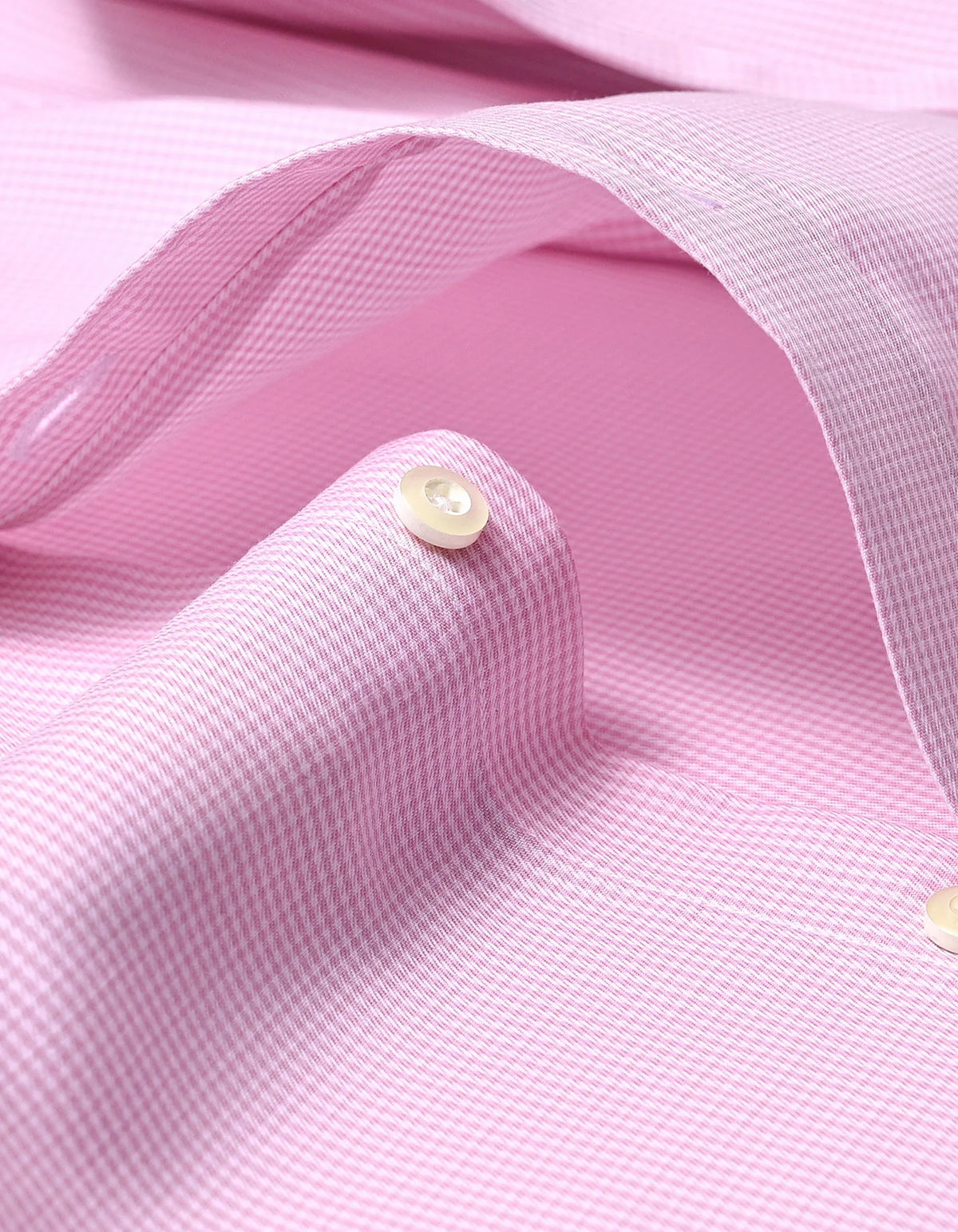 Men's Contrast Collar & Cuffs Check Shirt - Pink