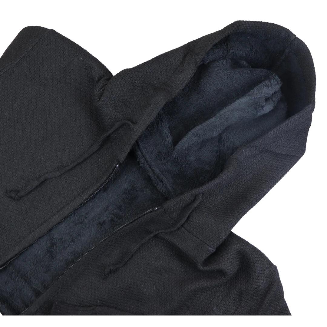 Mens Hoodie Jumper Jacket Fleece Fur Lined Top Knitted Warm Winter Casual Zipped - Knighthood Store