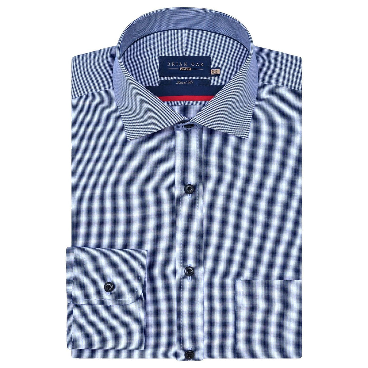 Men's Blue Checkered Dress Shirt