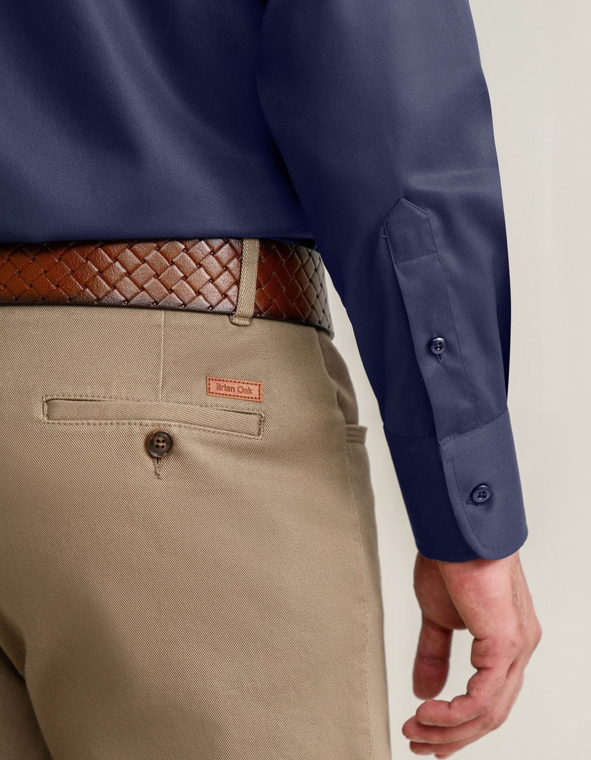 Men's Navy Twill Smart Fit Dress Shirt
