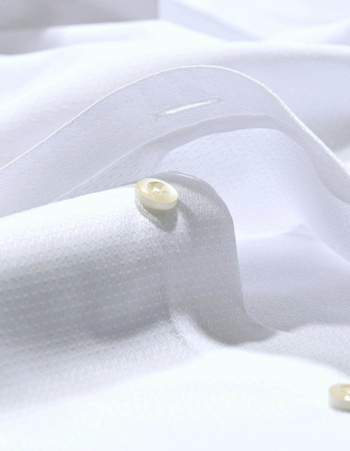 Men's Geometric Self Textured White Shirt