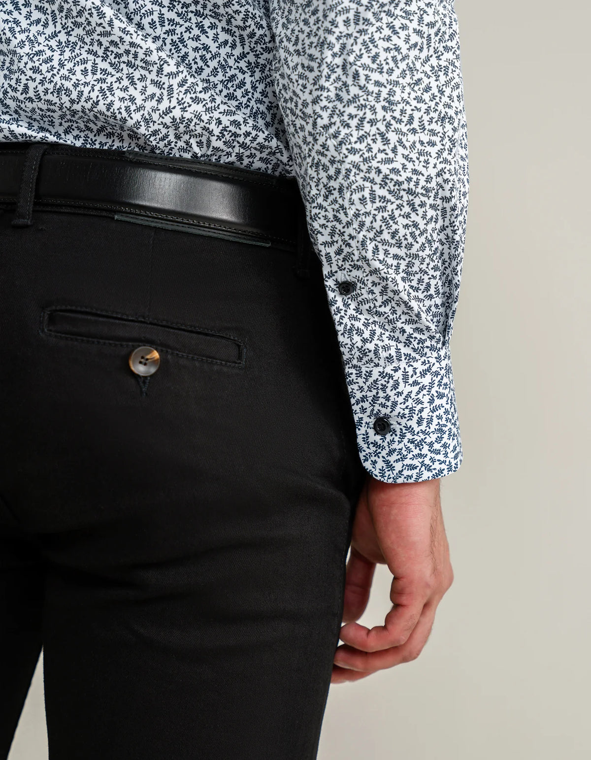 Men's Easy Care Patterned Shirt - White