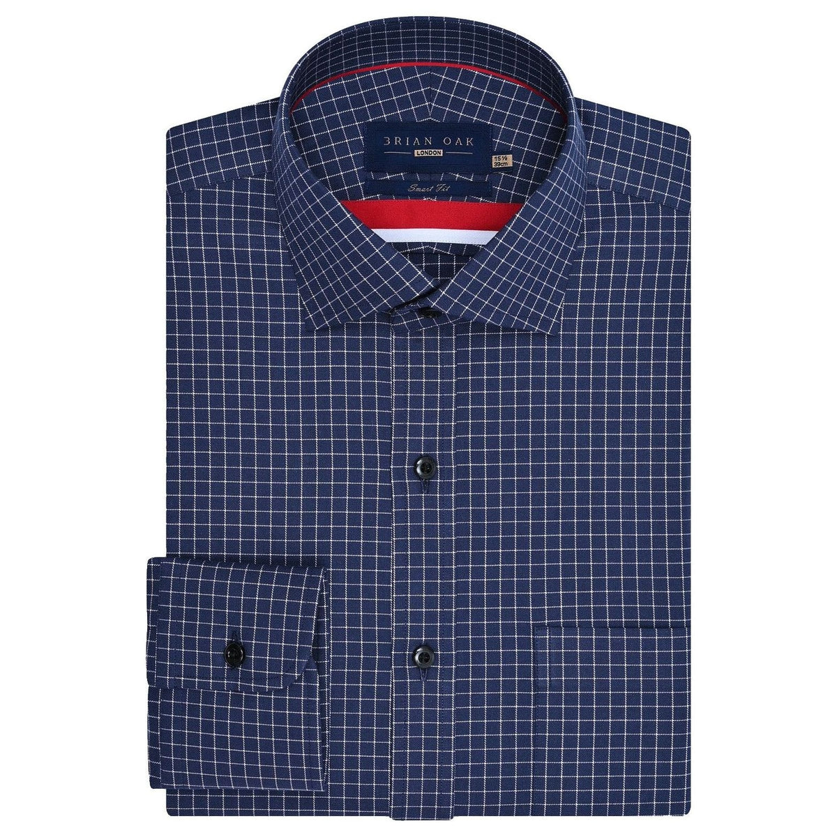 Men's Navy Formal Blend Checkered Shirt