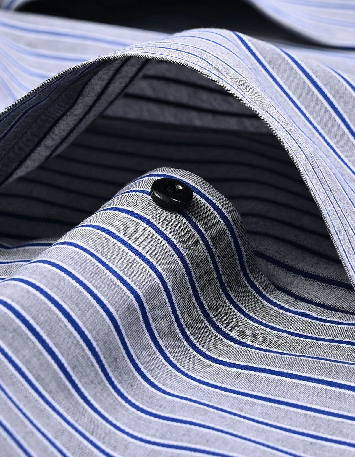 Men's Royal Blue Striped Grey Formal Shirt