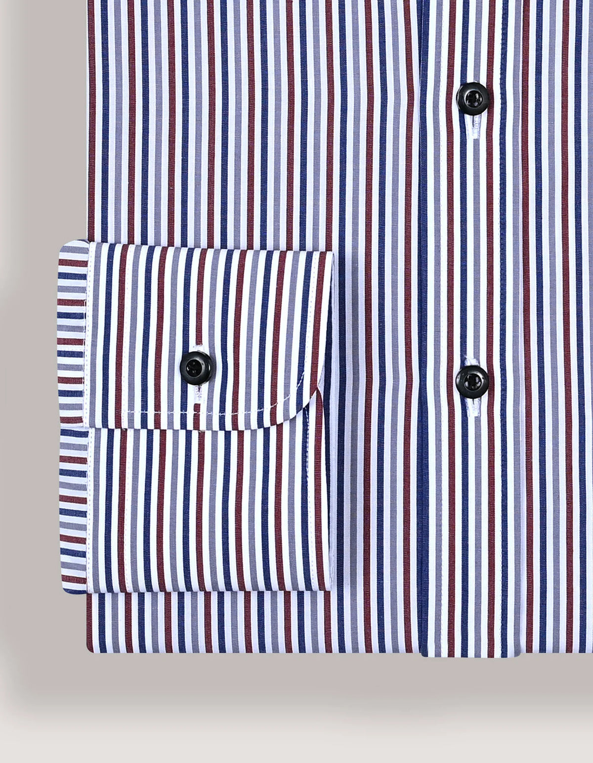 Brian Oak Maroon and White Striped Formal Shirt for Men - Cotton, Smart Casual Style