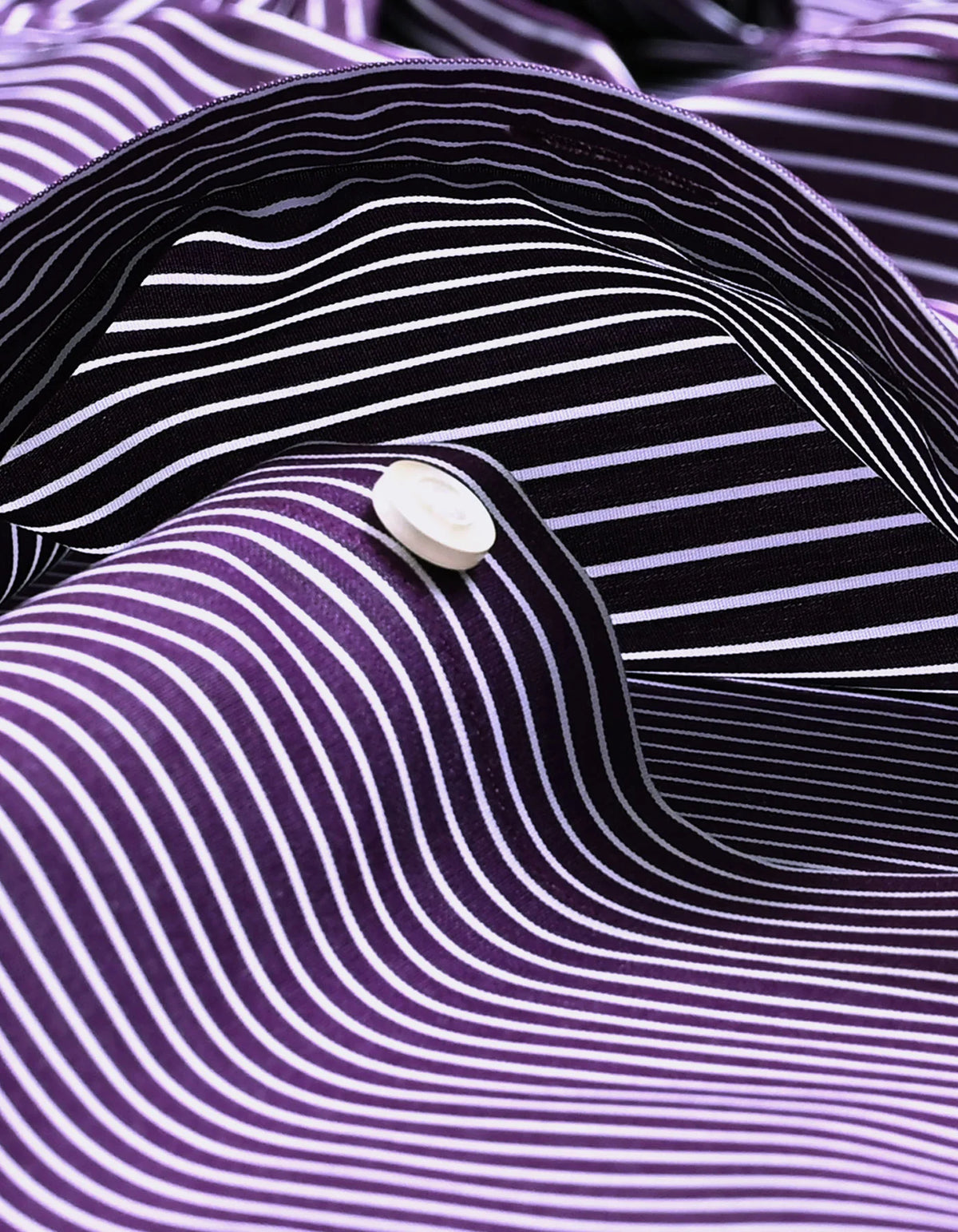 Brian Oak Contrast Collar Striped Dark Purple Formal Shirt for Men