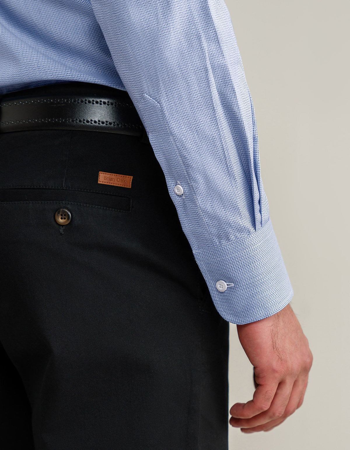 Men's Easy Care Formal Check Shirt – Light Blue