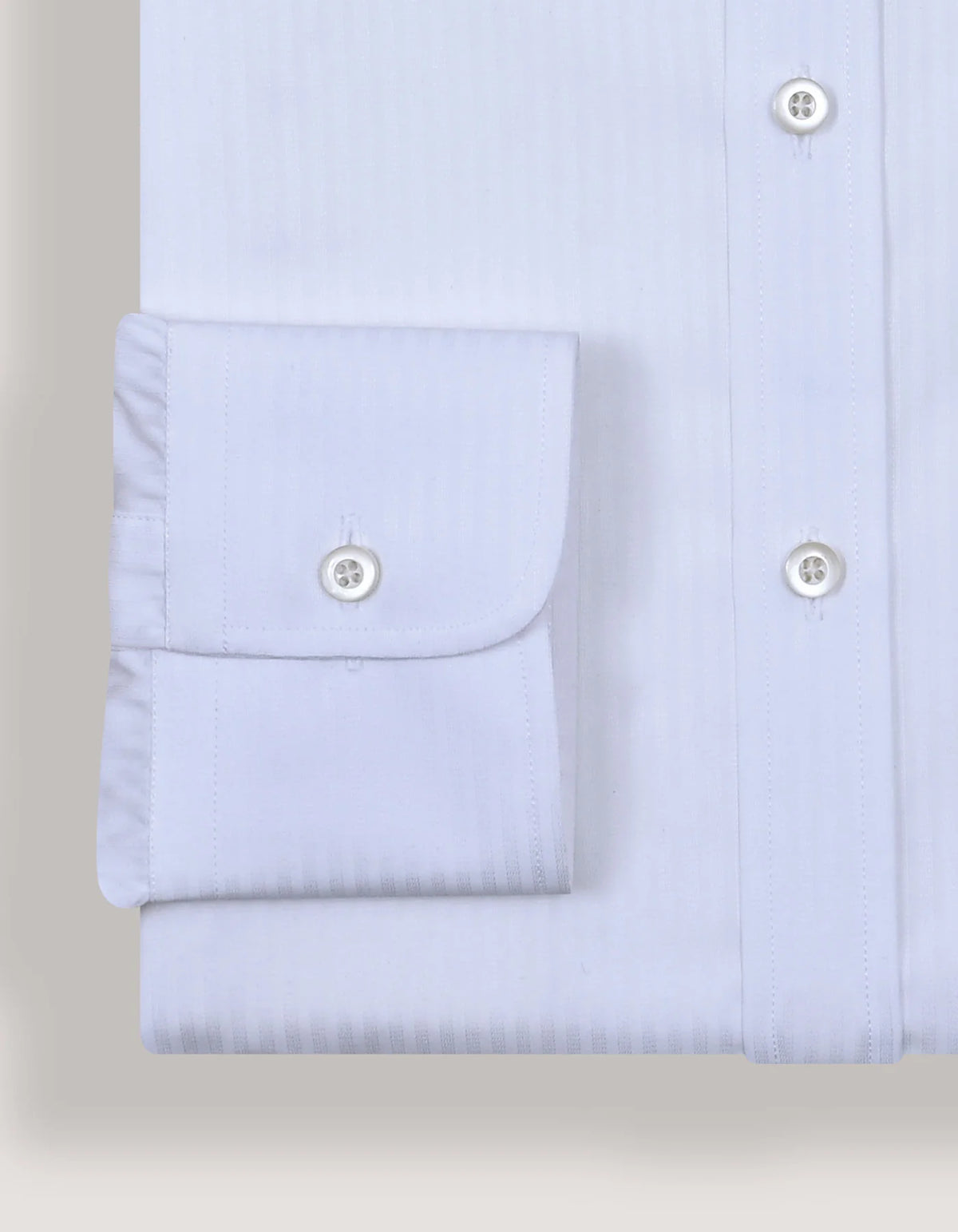 Men's White Self Striped Textured Shirt