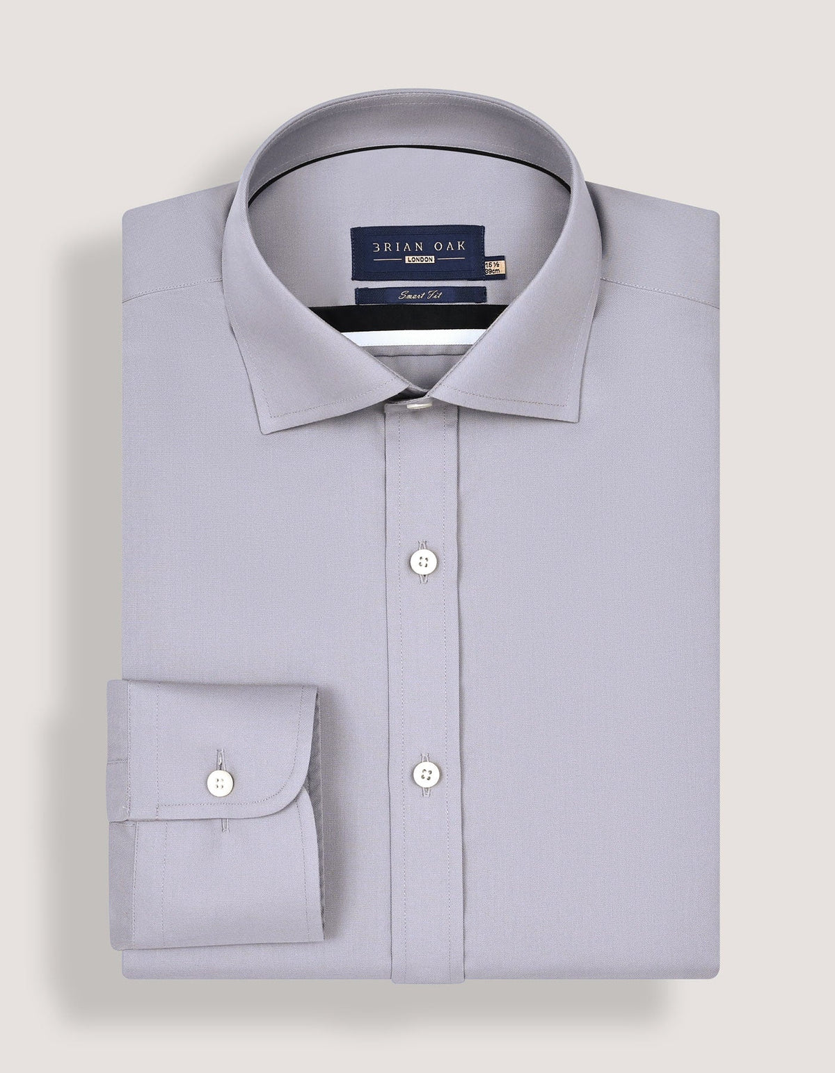 Men's Easy Iron Grey Cotton Dress Shirt