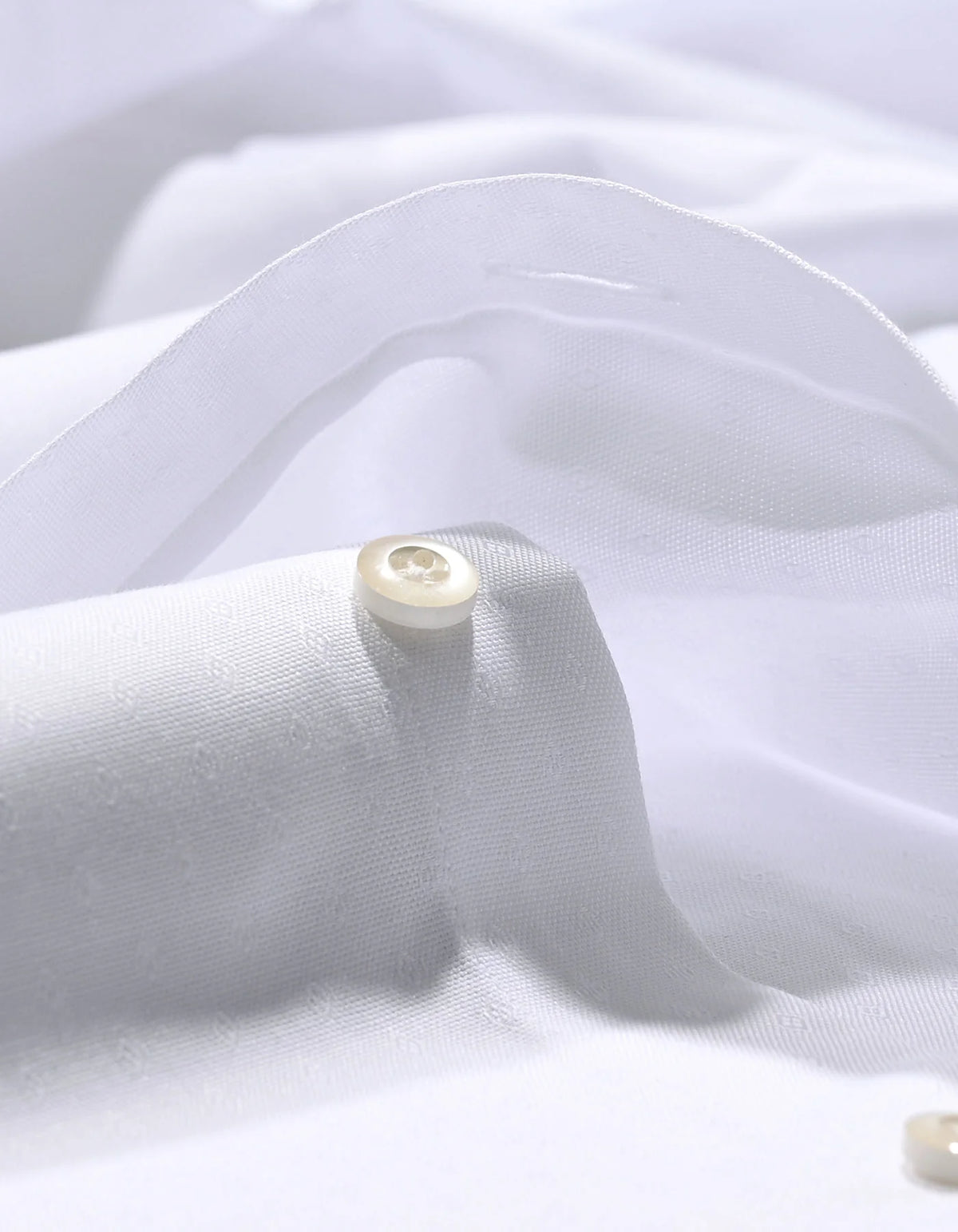 Men's White Self Textured Dobby Shirt