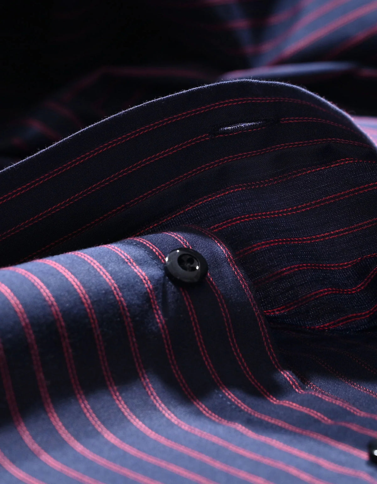 Men's Red Striped Navy Dress Shirt