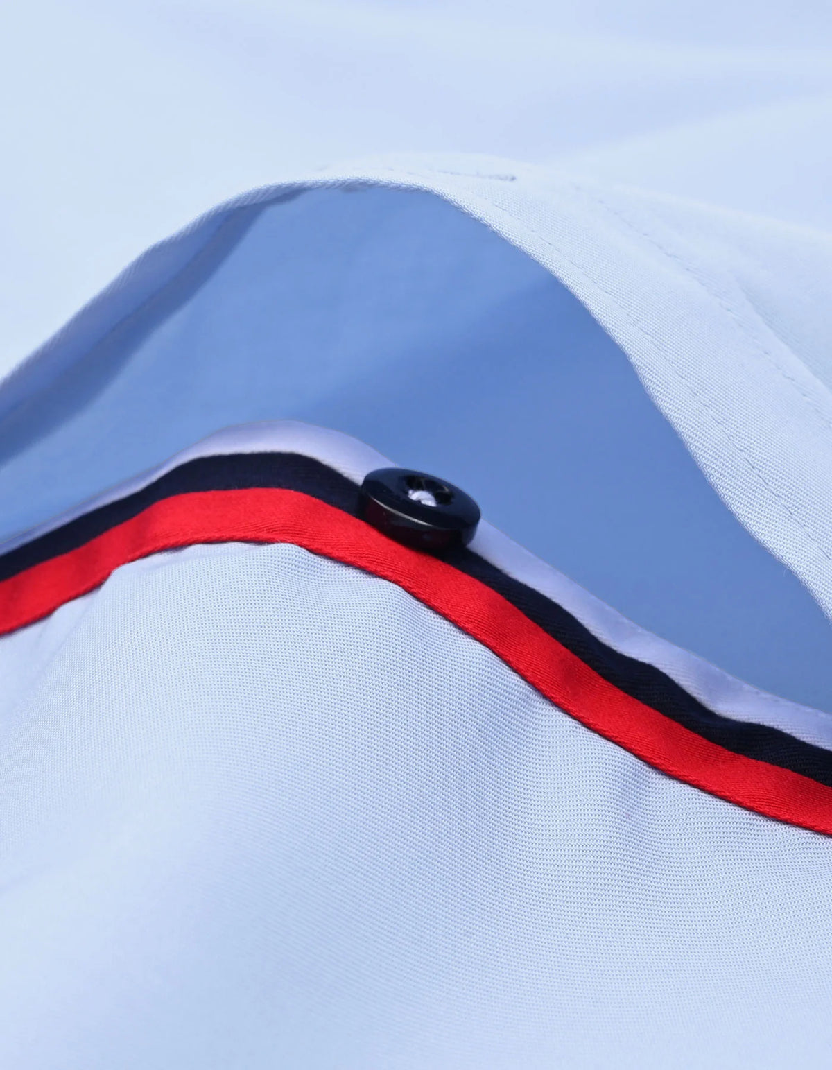 Men's Sky Blue Twill Formal Shirt with Union Jack Contrast Trim